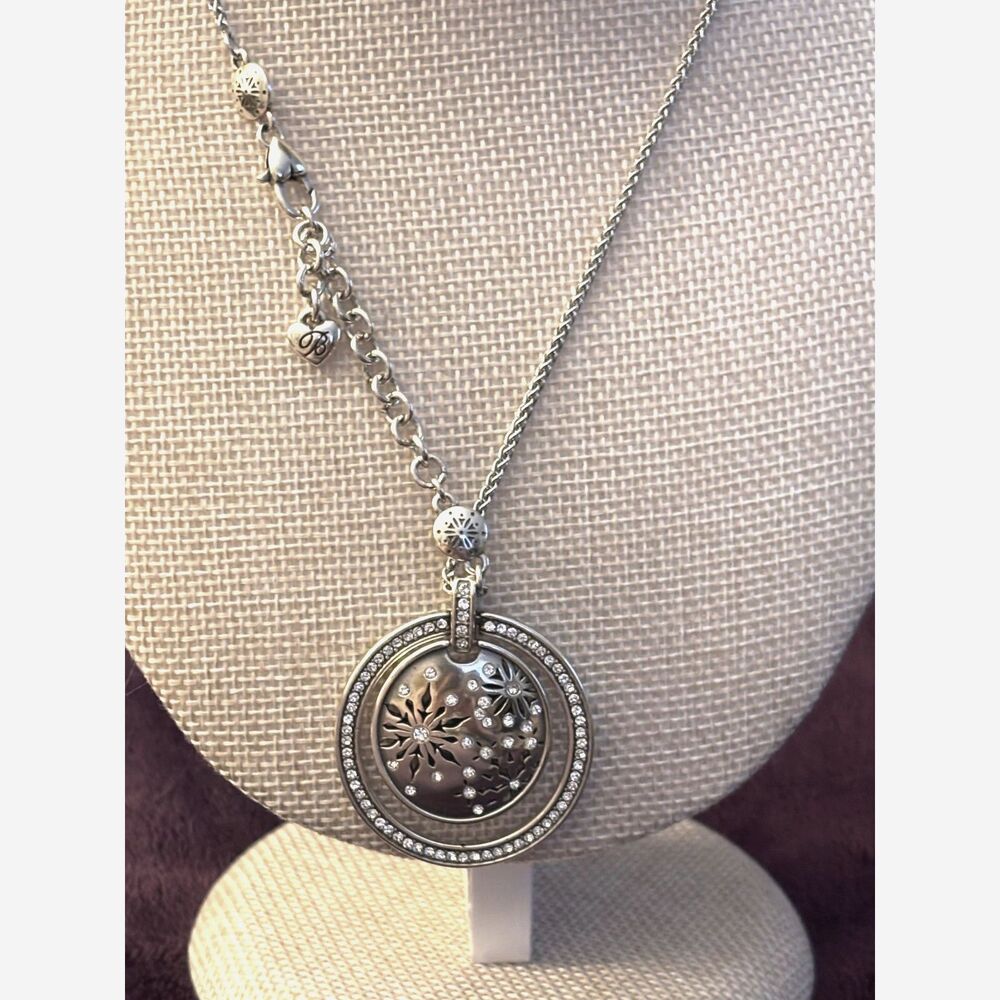 Brighton Winter Bliss Snowflake Reversible Silver Crystal Pendant Necklace - Picture 4 of 4